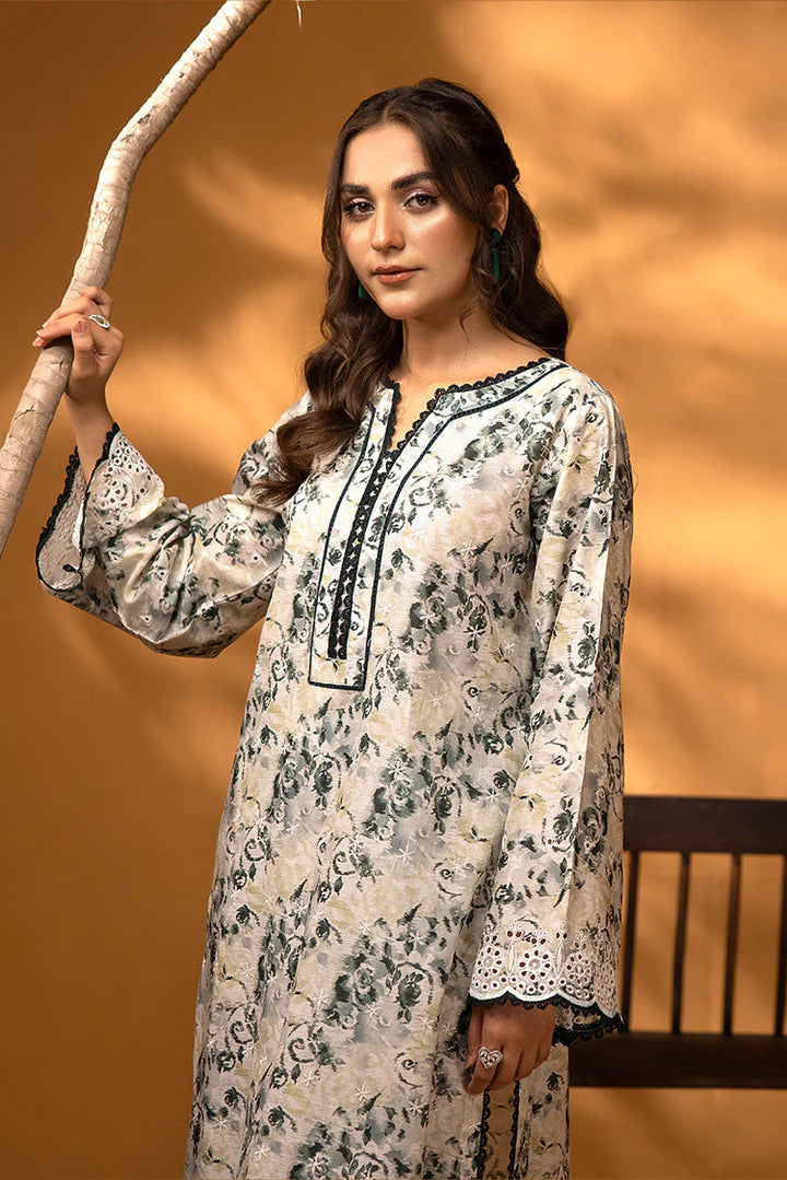 2-PC Unstitched Embroidered Chikankari Lawn Suit by ellena
