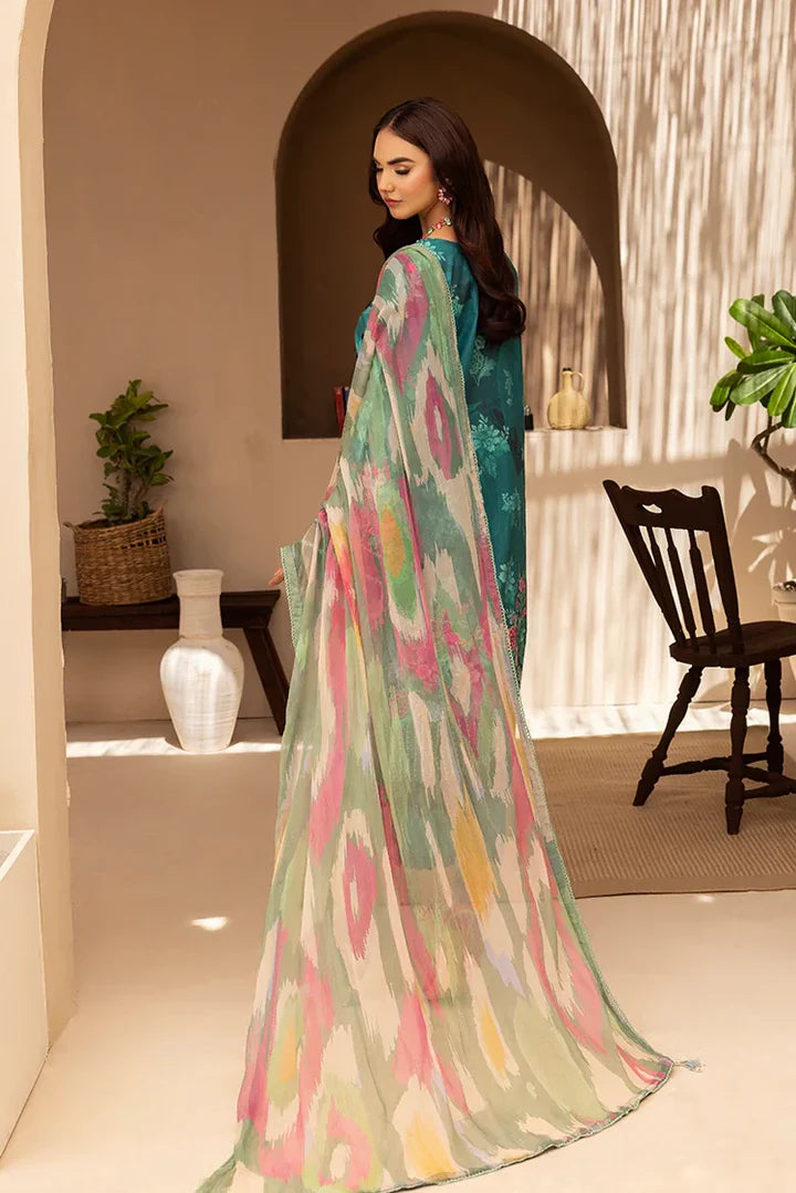 3-PC Unstitched Embroidered Chikankari Lawn Suit by ellena