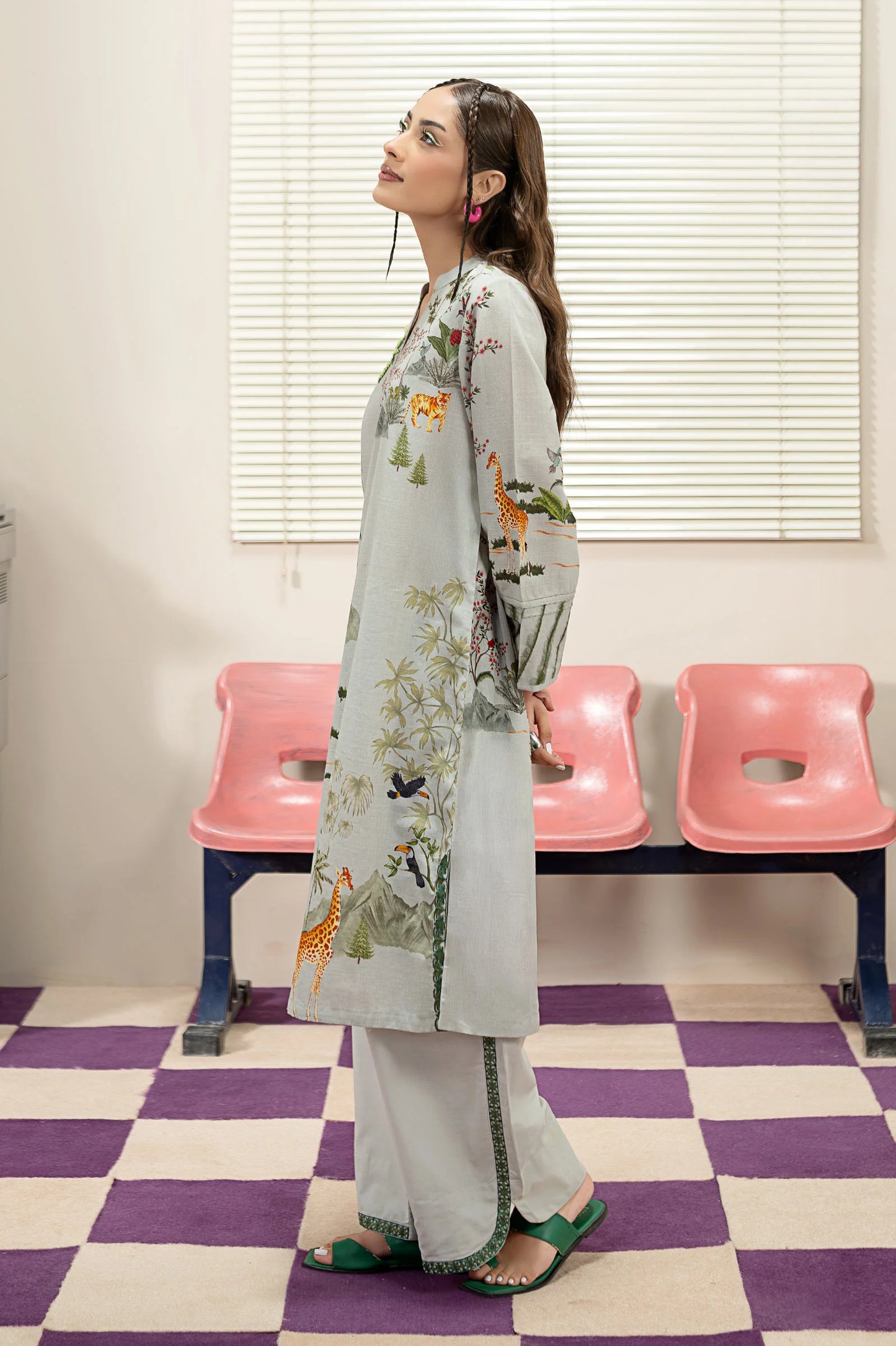 2 Pc Printed Embroidered Lawn Suit