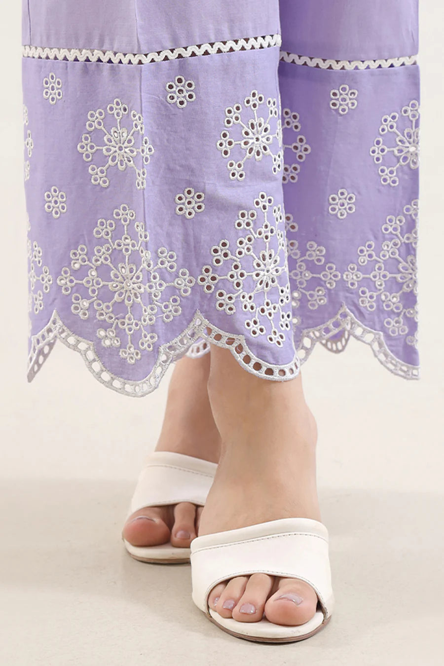 Solid Embroidered Cambric 2 Piece