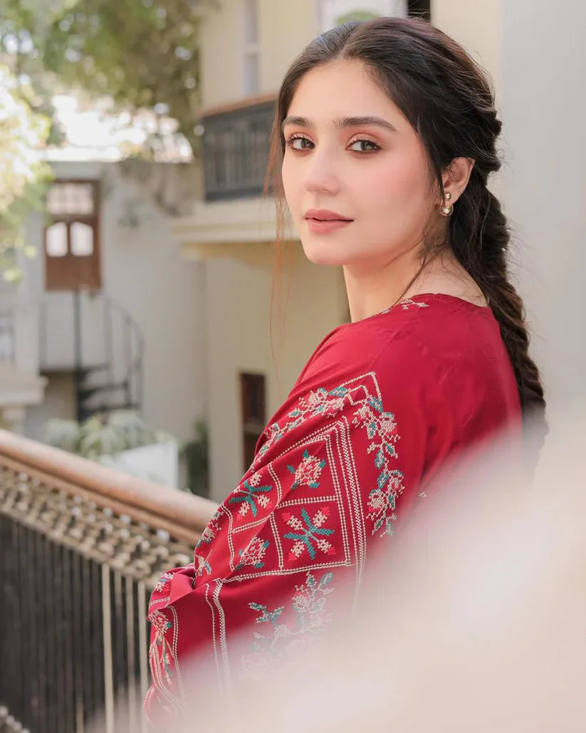 2 PC Embroidered Lawn Suit by SS Collection