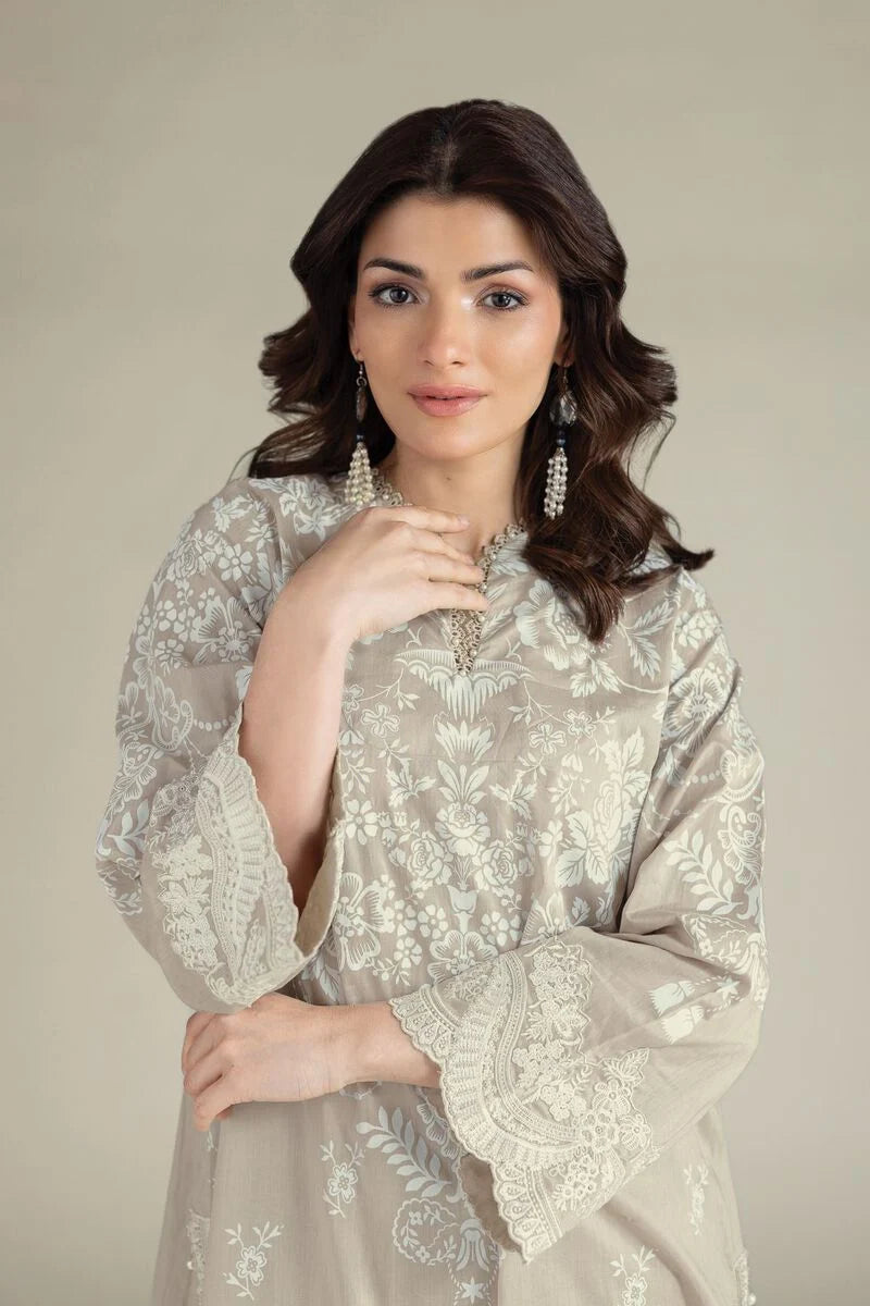 Tailored 2 Piece | Top and Bottom embroidered lawn suit