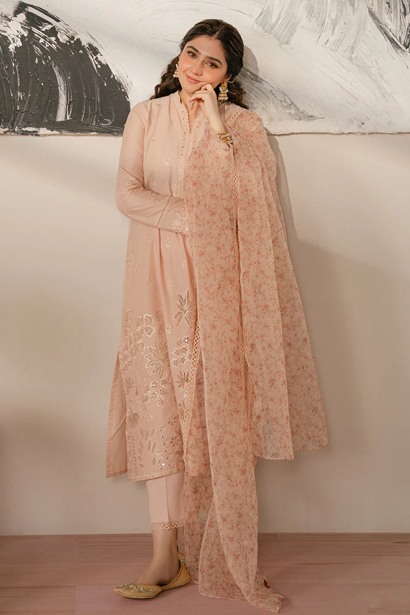 UNSTITCHED 3 PIECE EMBROIDERED LAWN SUIT BY CROSS STITCH