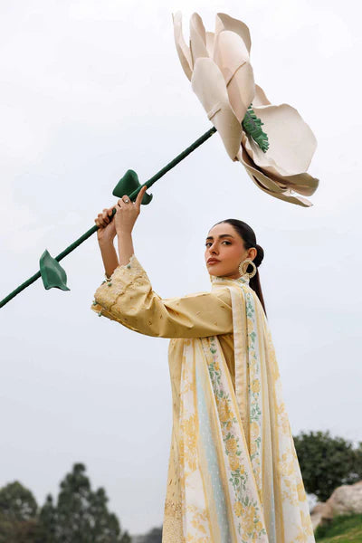 3 Piece - Printed Embroidered Suit by Nishat