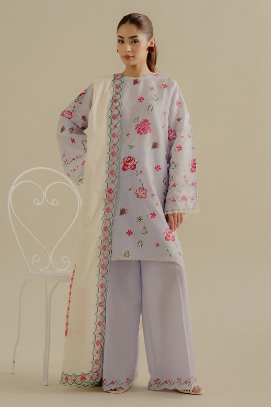 Embroidered Lawn Unstitched 3Pc Suit