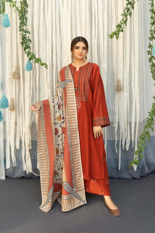 3PC Embroidered lawn suit