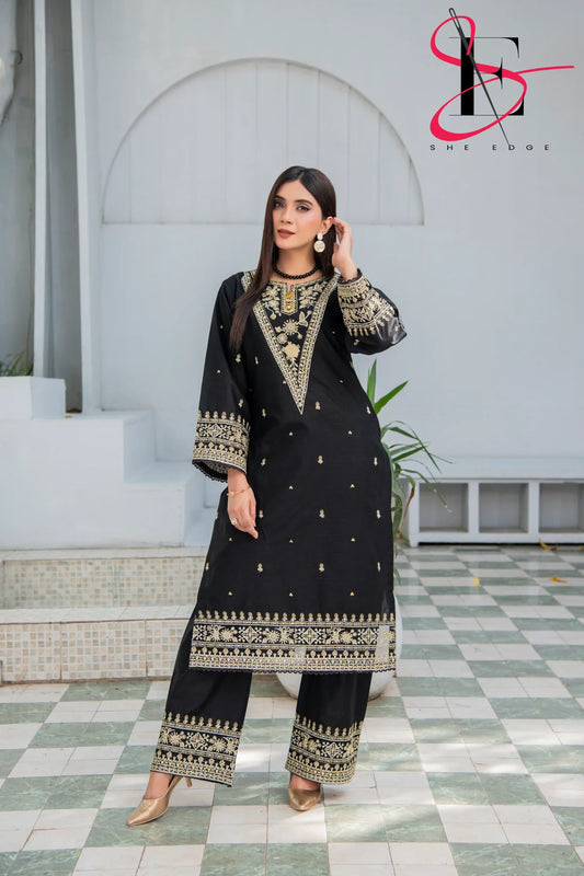 2 Piece Stitched Embroidered Suit By She Edge