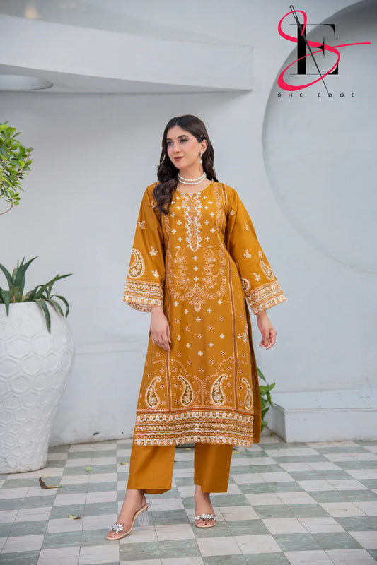 2 Piece Stitched Embroidered Suit By She Edge
