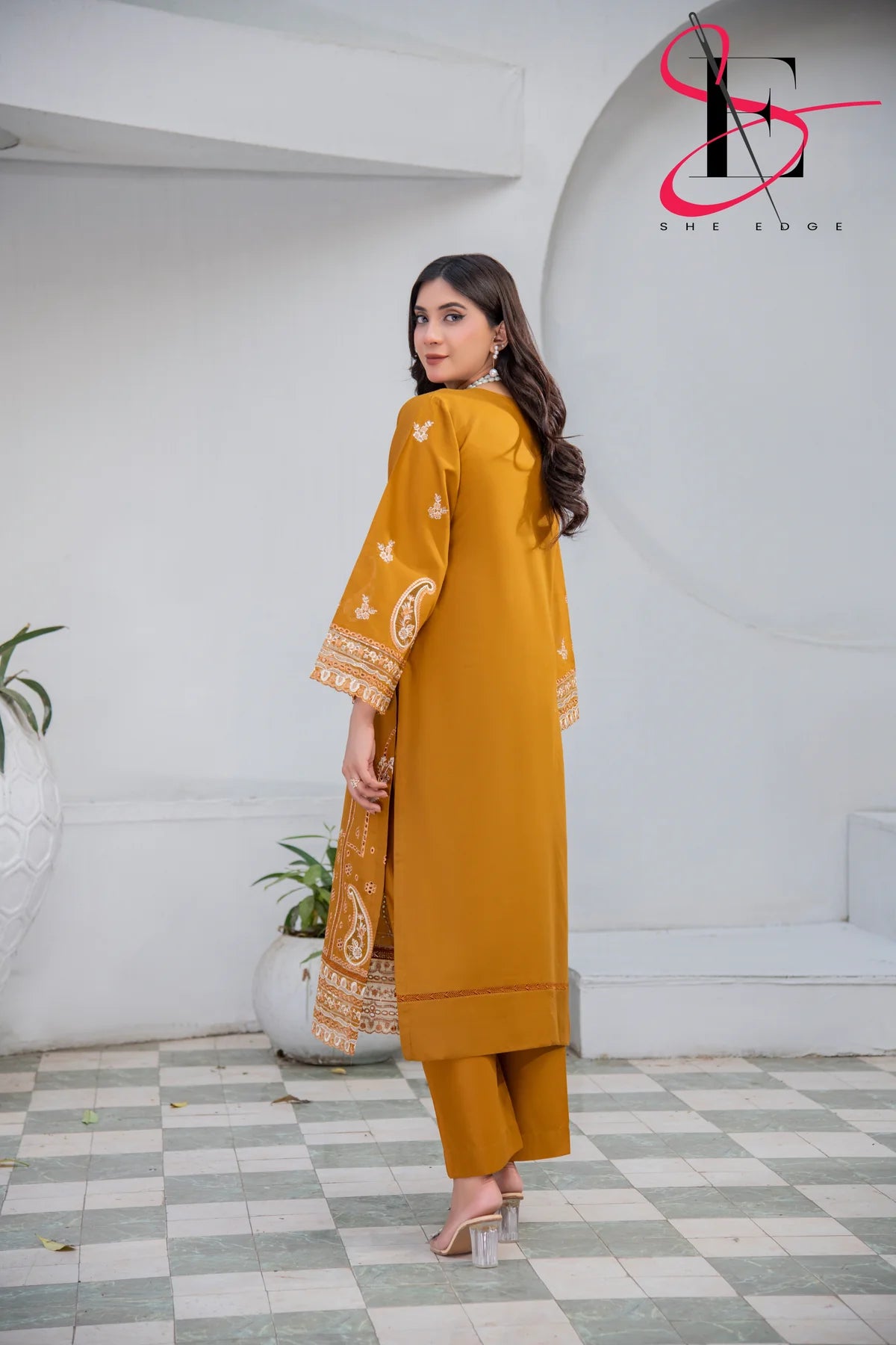 2 Piece Stitched Embroidered Suit By She Edge