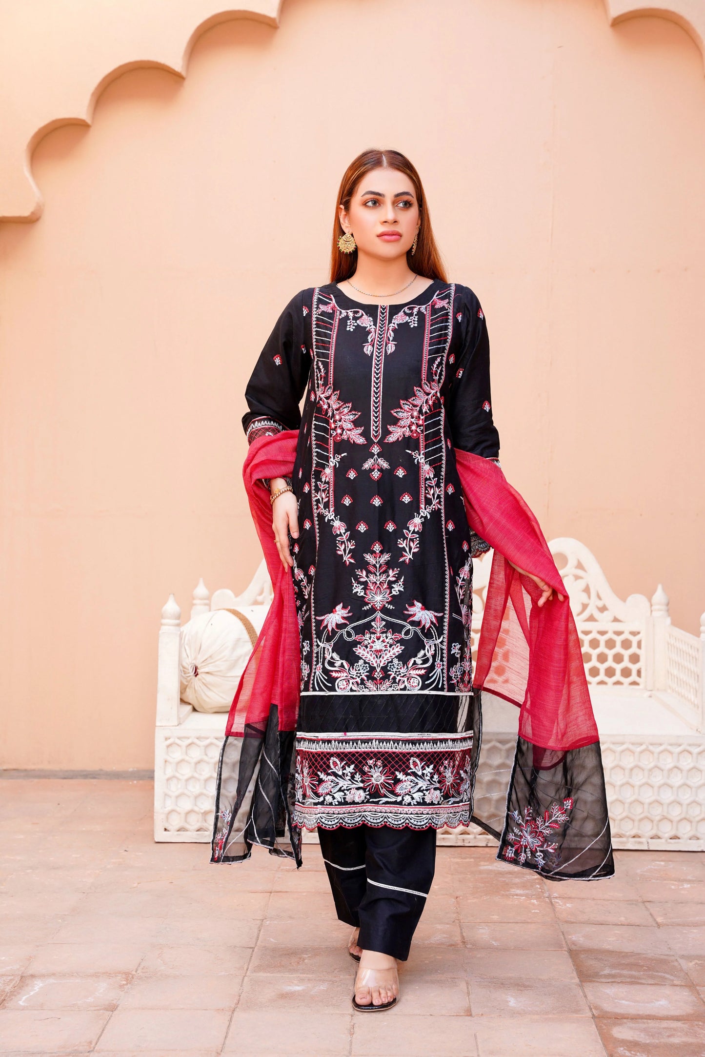 3 PC Embroidered Lawn Dress
