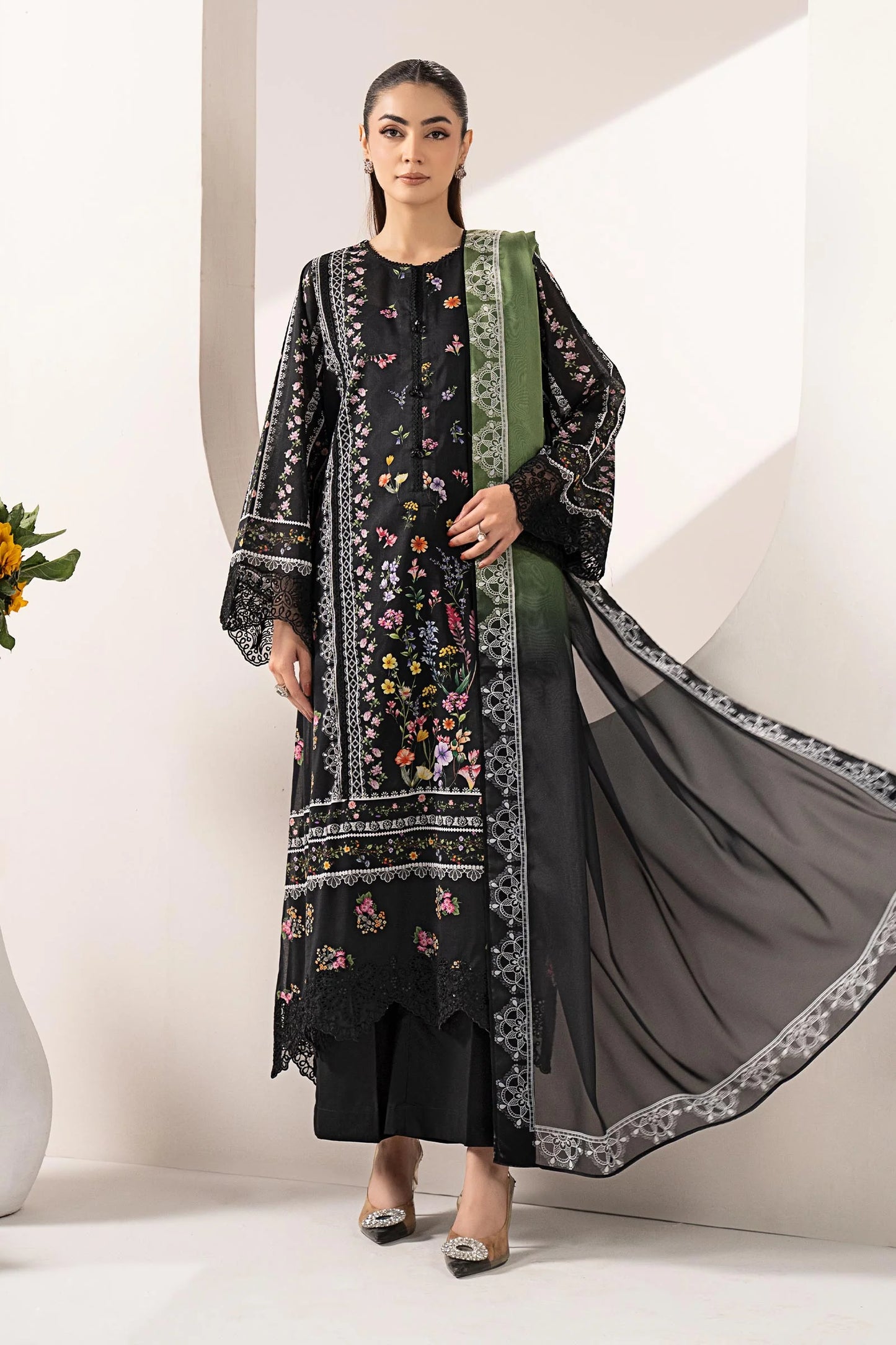 3 Piece Embroidered Lawn Suit by MARIA.B