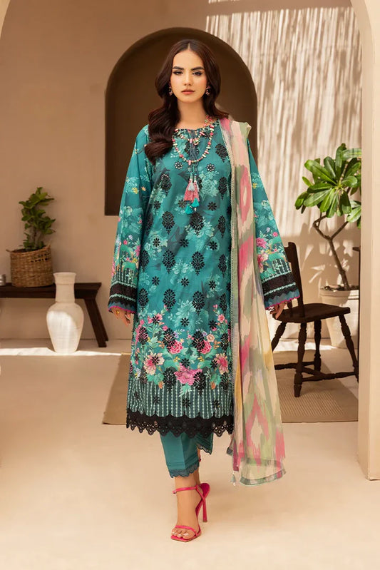 3-PC Unstitched Embroidered Chikankari Lawn Suit by ellena