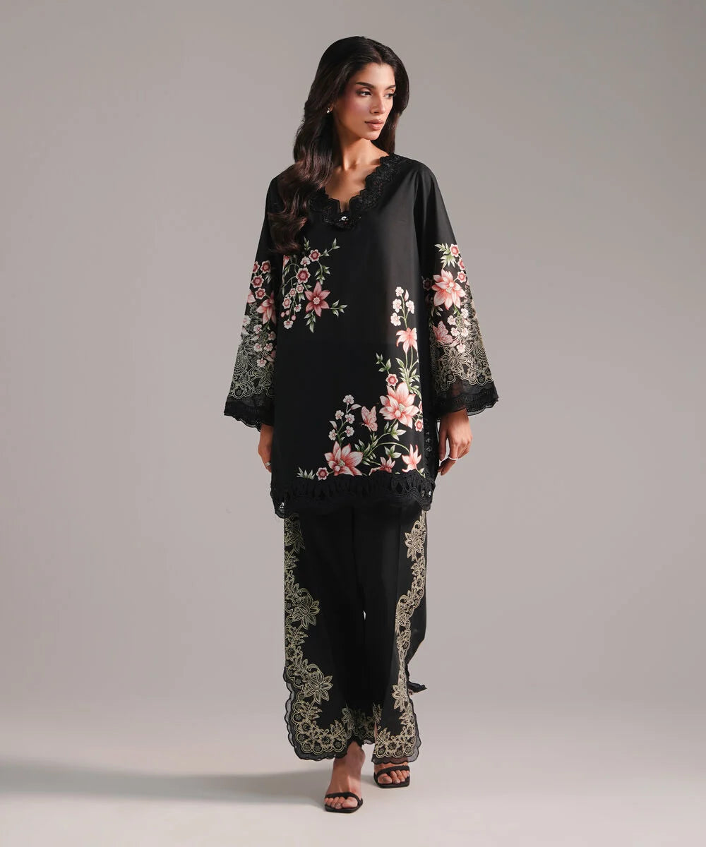 2 Piece Unstitched Embroidered Lawn Shirt By Sapphire