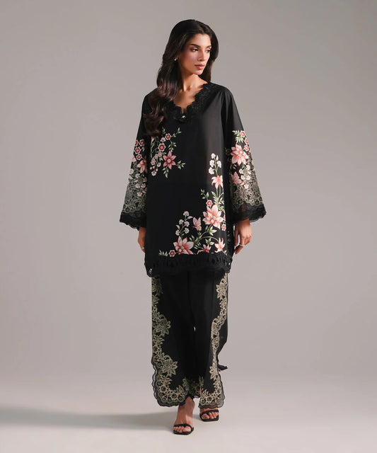 2 Piece Unstitched Embroidered Lawn Shirt By Sapphire
