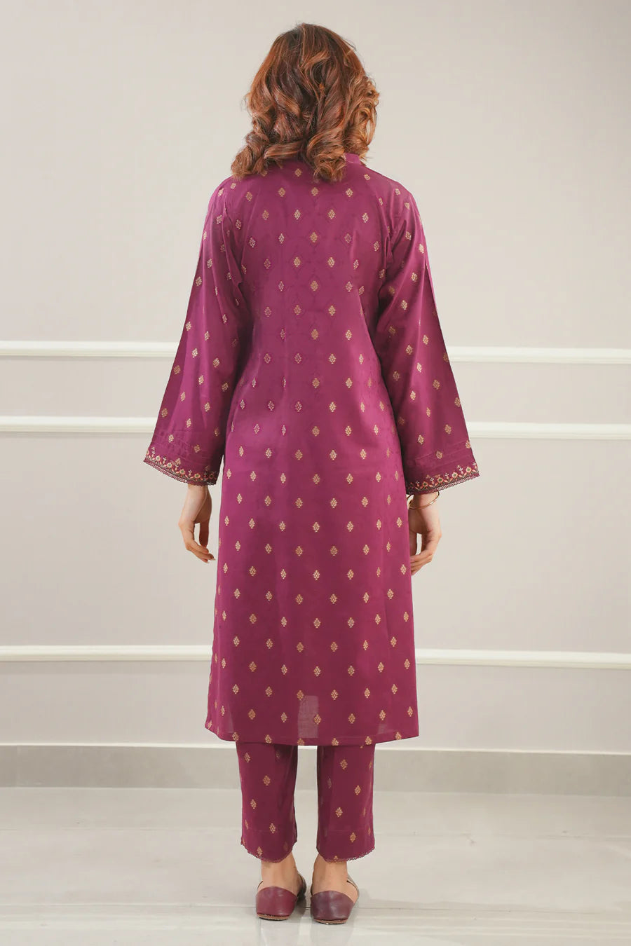 Embroidered Cotton Jacquard 2 Piece