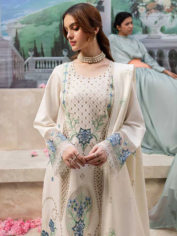 Mahnur Lawn Chikankari Luxury Embroidered 3 Piece Dress