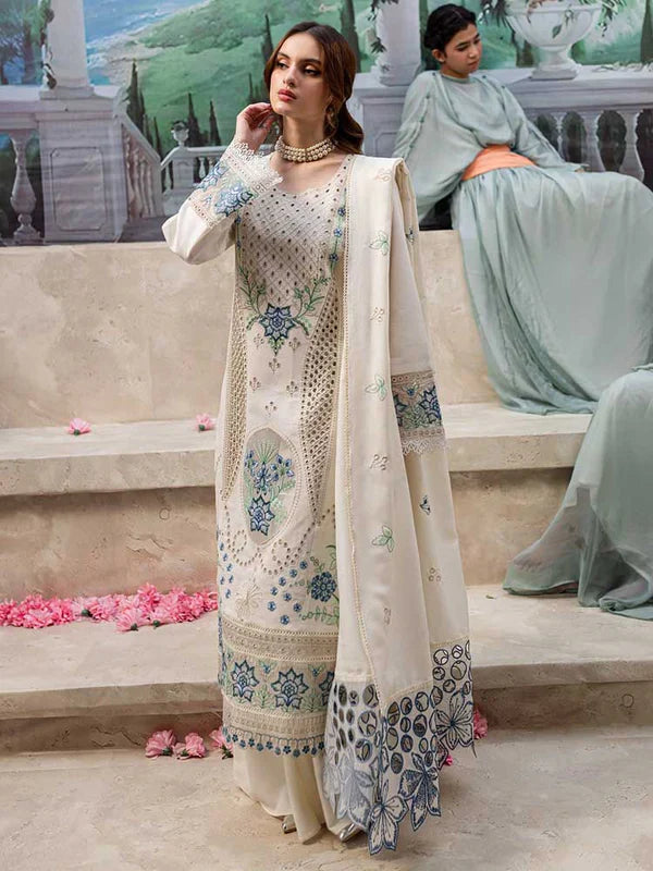 Mahnur Lawn Chikankari Luxury Embroidered 3 Piece Dress