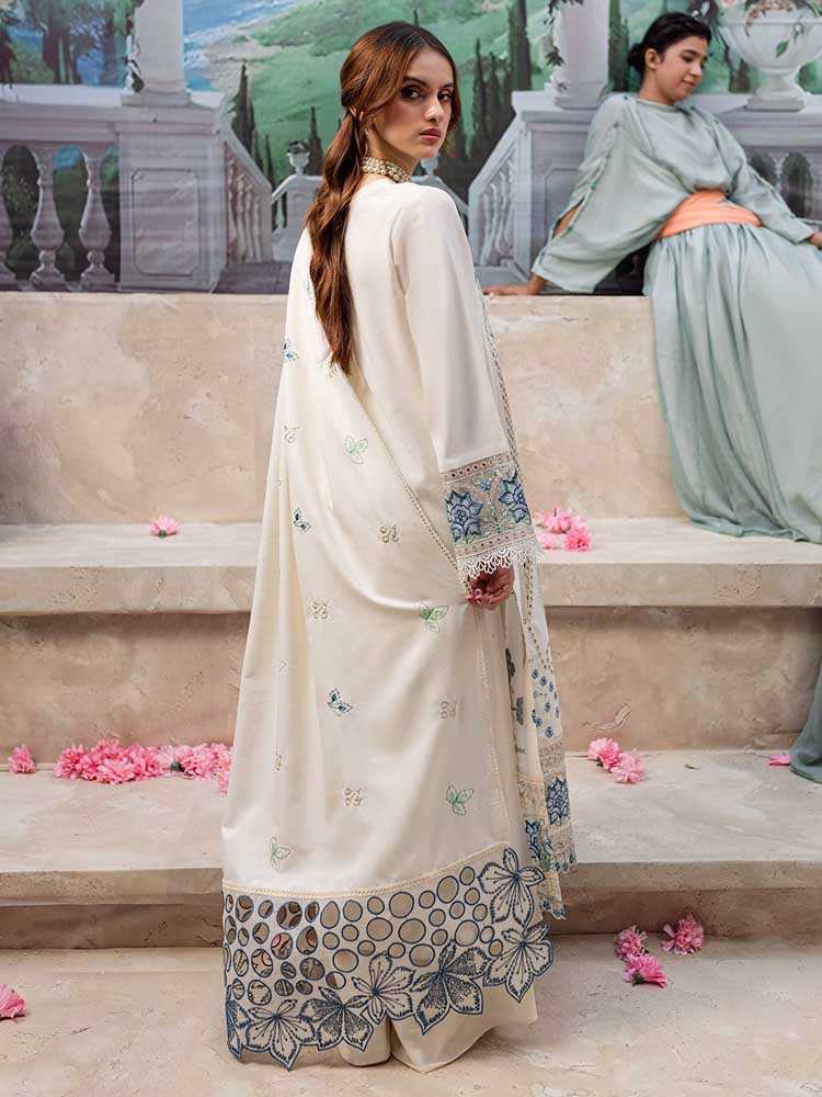 Mahnur Lawn Chikankari Luxury Embroidered 3 Piece Dress