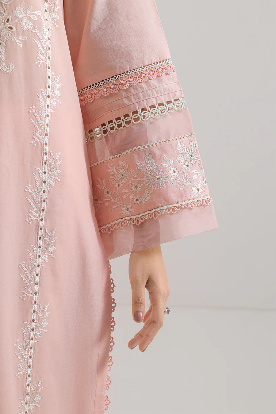 Solid Embroidered Cambric 2 Piece Suit