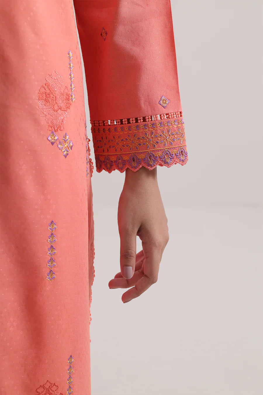 Embroidered Self Jacquard 2 Piece