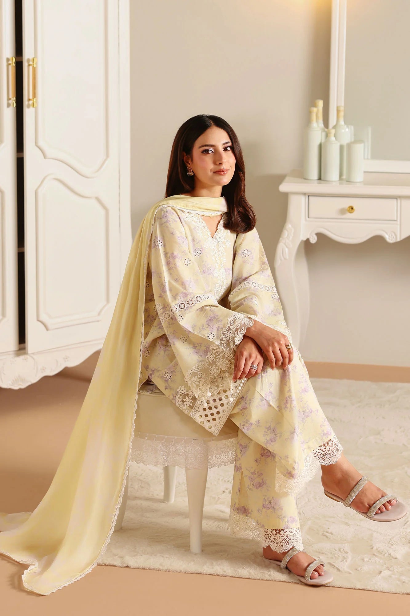 3PC EMBROIDERED LAWN SUIT BY CROSS STITCH