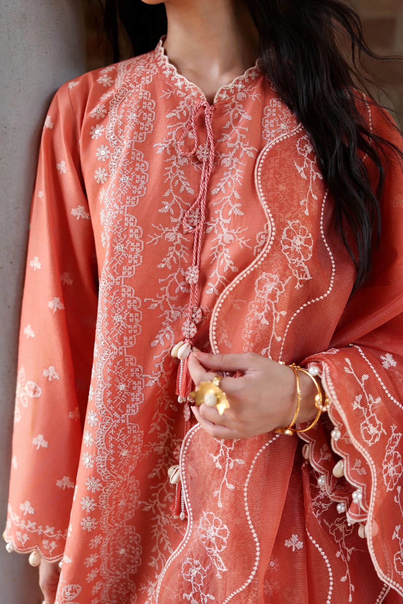 3PC EMBROIDERED LAWN SUIT BY CROSS STITCH