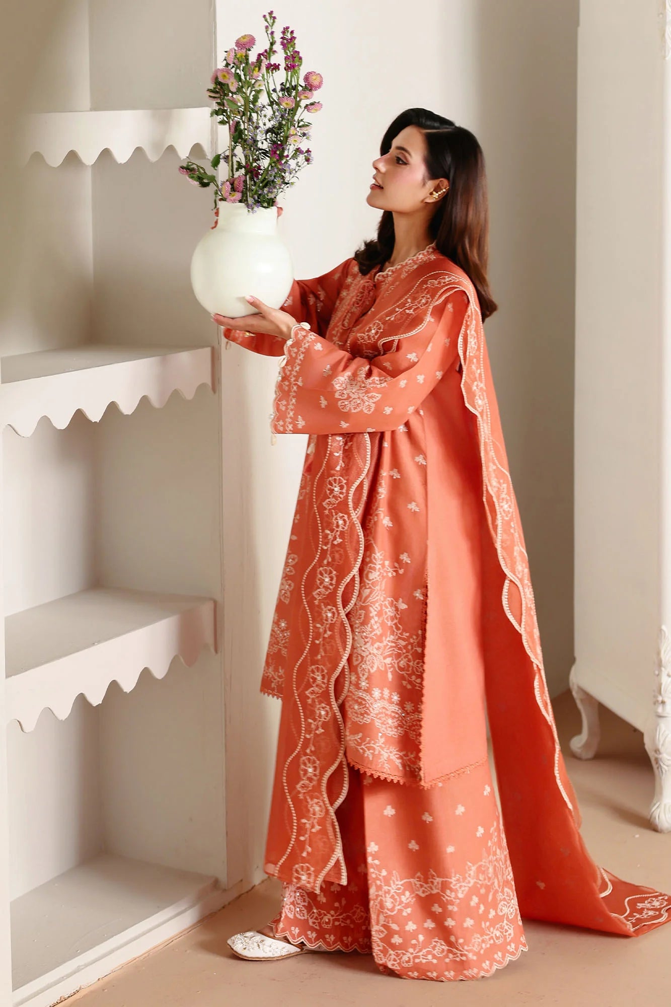 3PC EMBROIDERED LAWN SUIT BY CROSS STITCH
