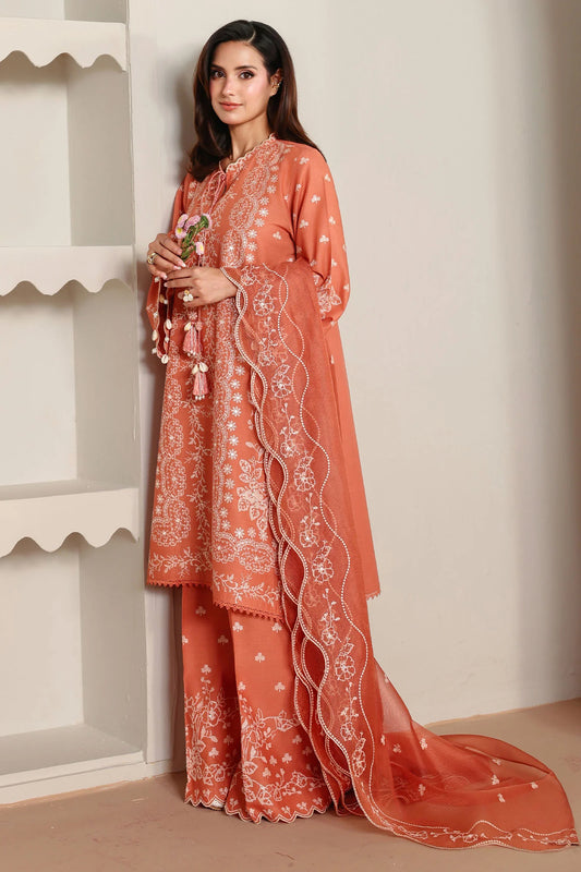 3PC EMBROIDERED LAWN SUIT BY CROSS STITCH