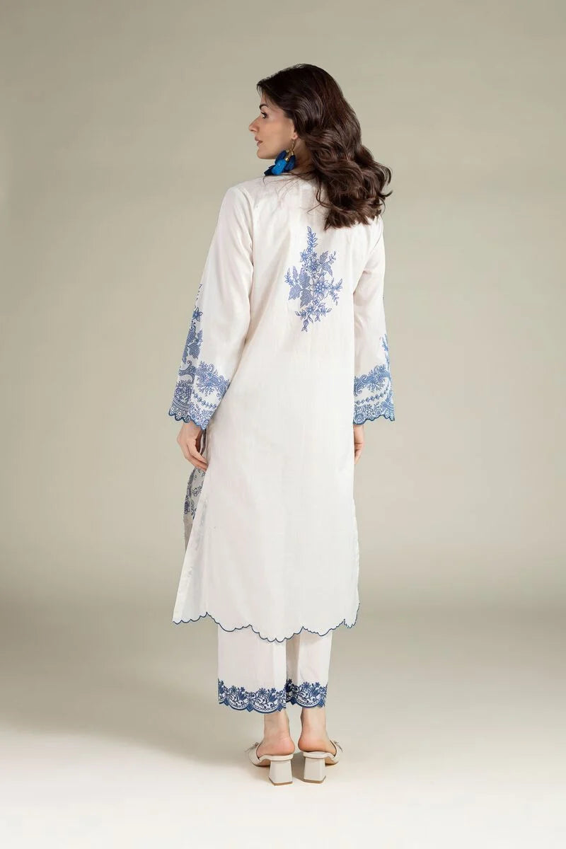 2 Piece embroidered suit lawn