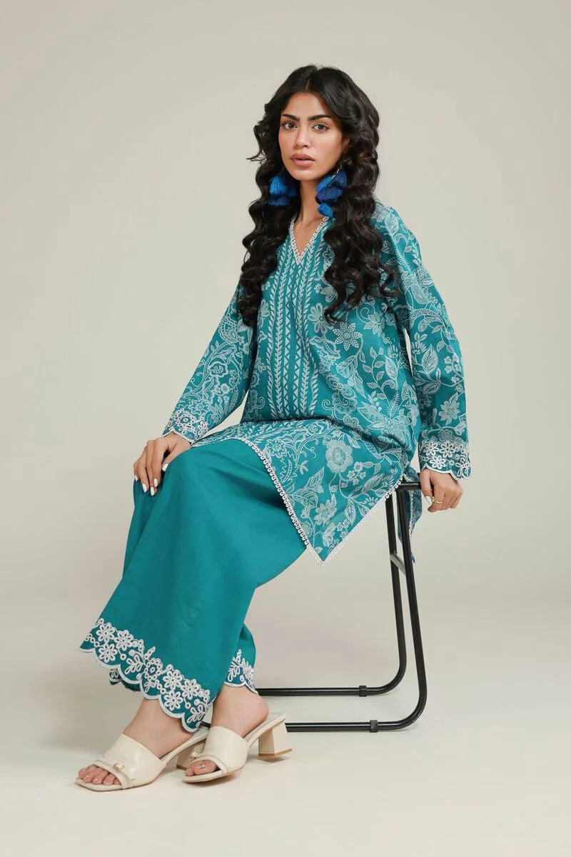 2 Piece embroidered lawn suit