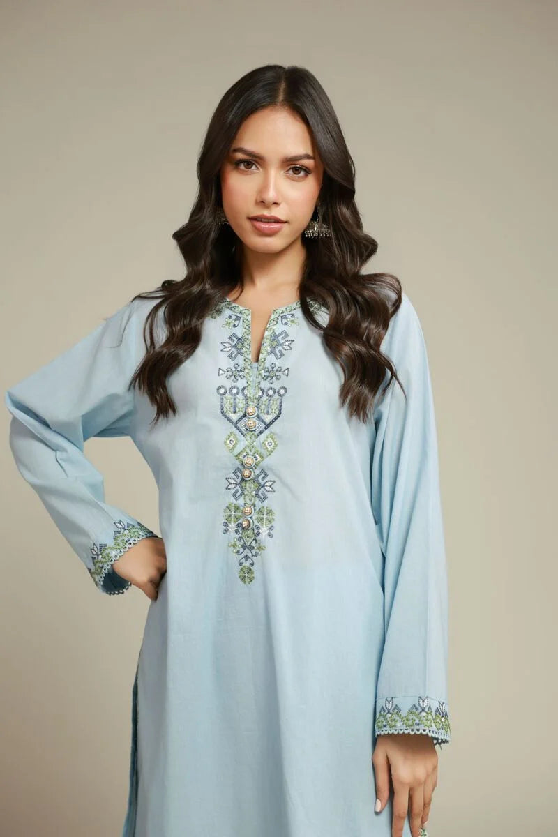 Fabrics 2 Piece Embroidered lawn | Top and Bottom