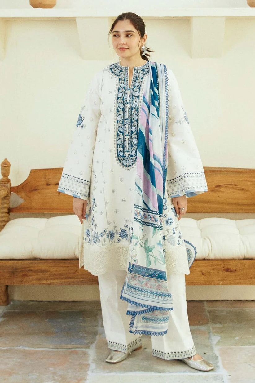 Zarashahjhan Embroidered Lawn 3 Piece Suit