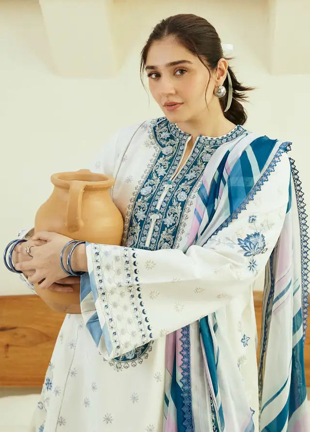 Zarashahjhan Embroidered Lawn 3 Piece Suit