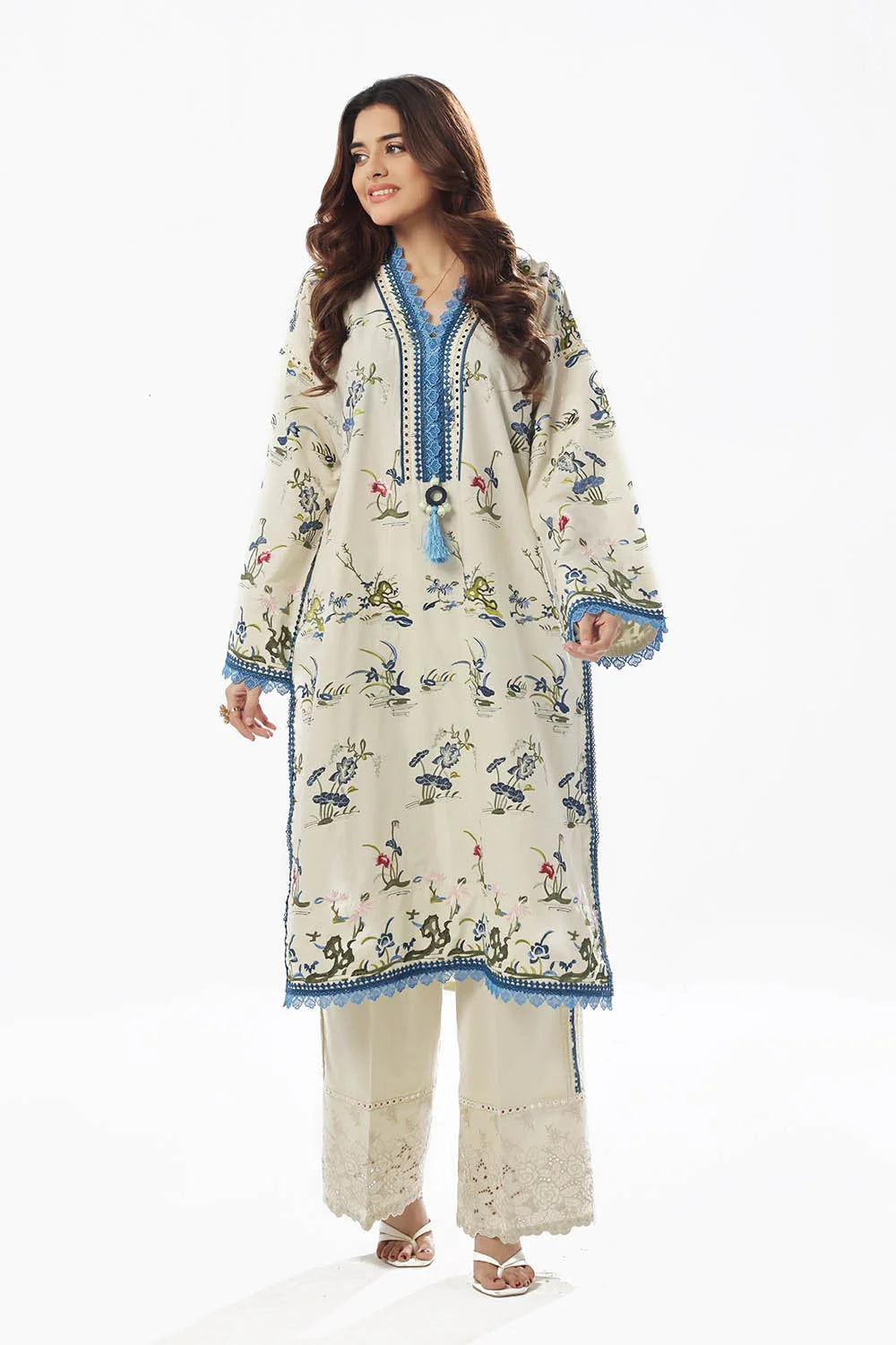 2 Piece Unstitched Embroidered Lawn Suit by GULAHMED