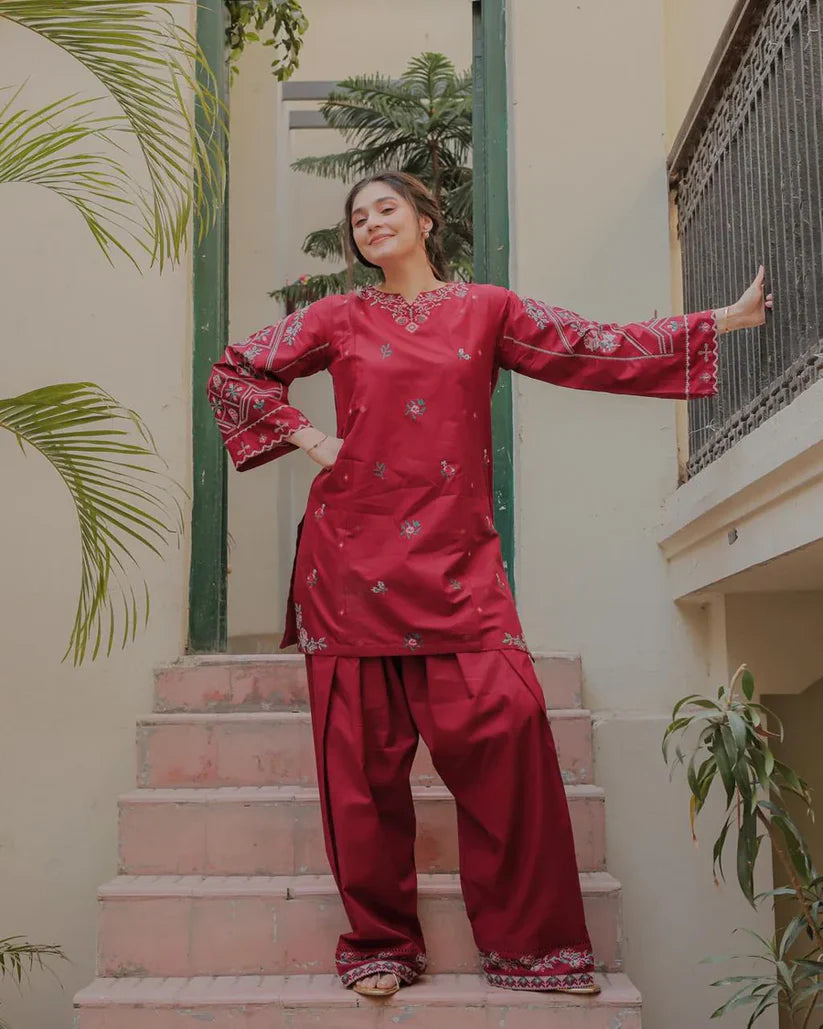 2 PC Embroidered Lawn Suit by SS Collection