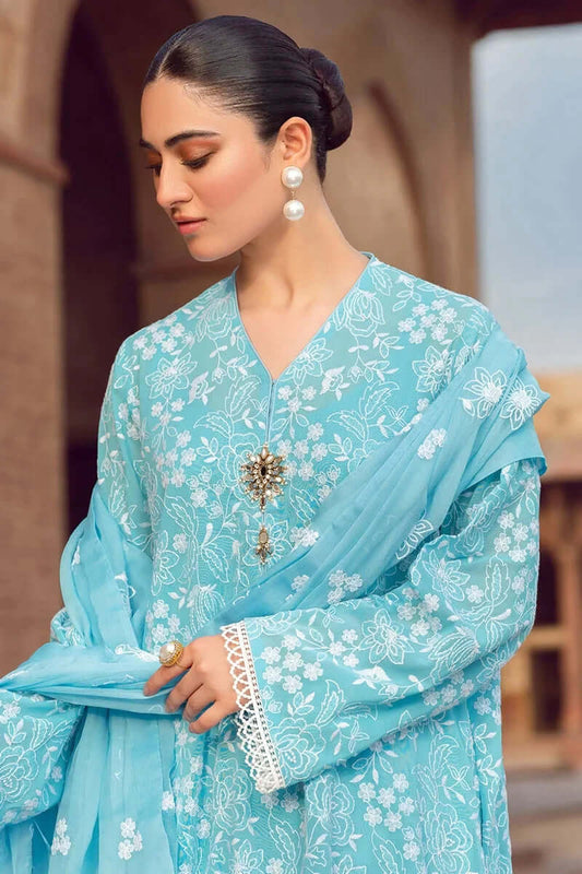 3 Piece Unstitched Heavy Embroidered Lawn Suit By Naqoosh