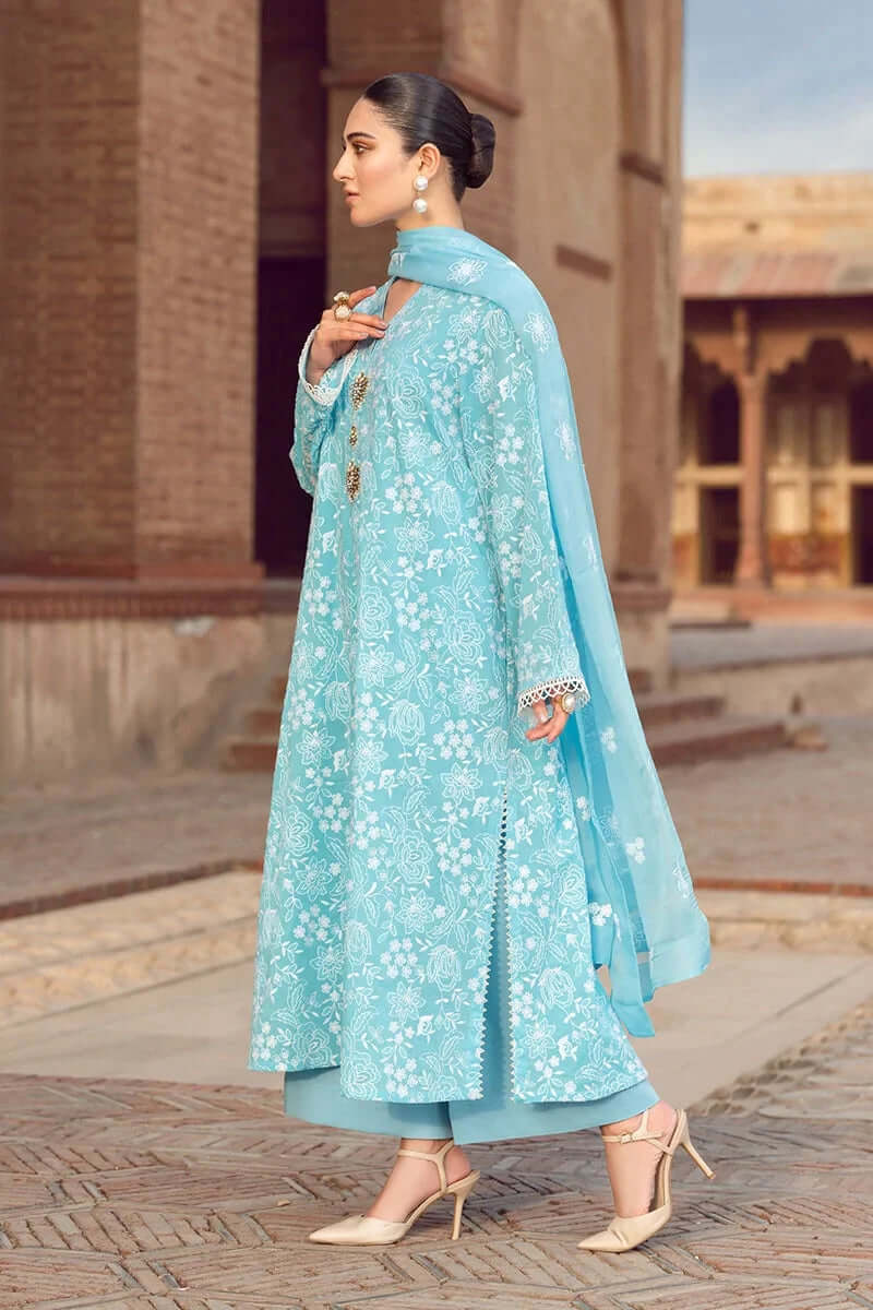 3 Piece Unstitched Heavy Embroidered Lawn Suit By Naqoosh