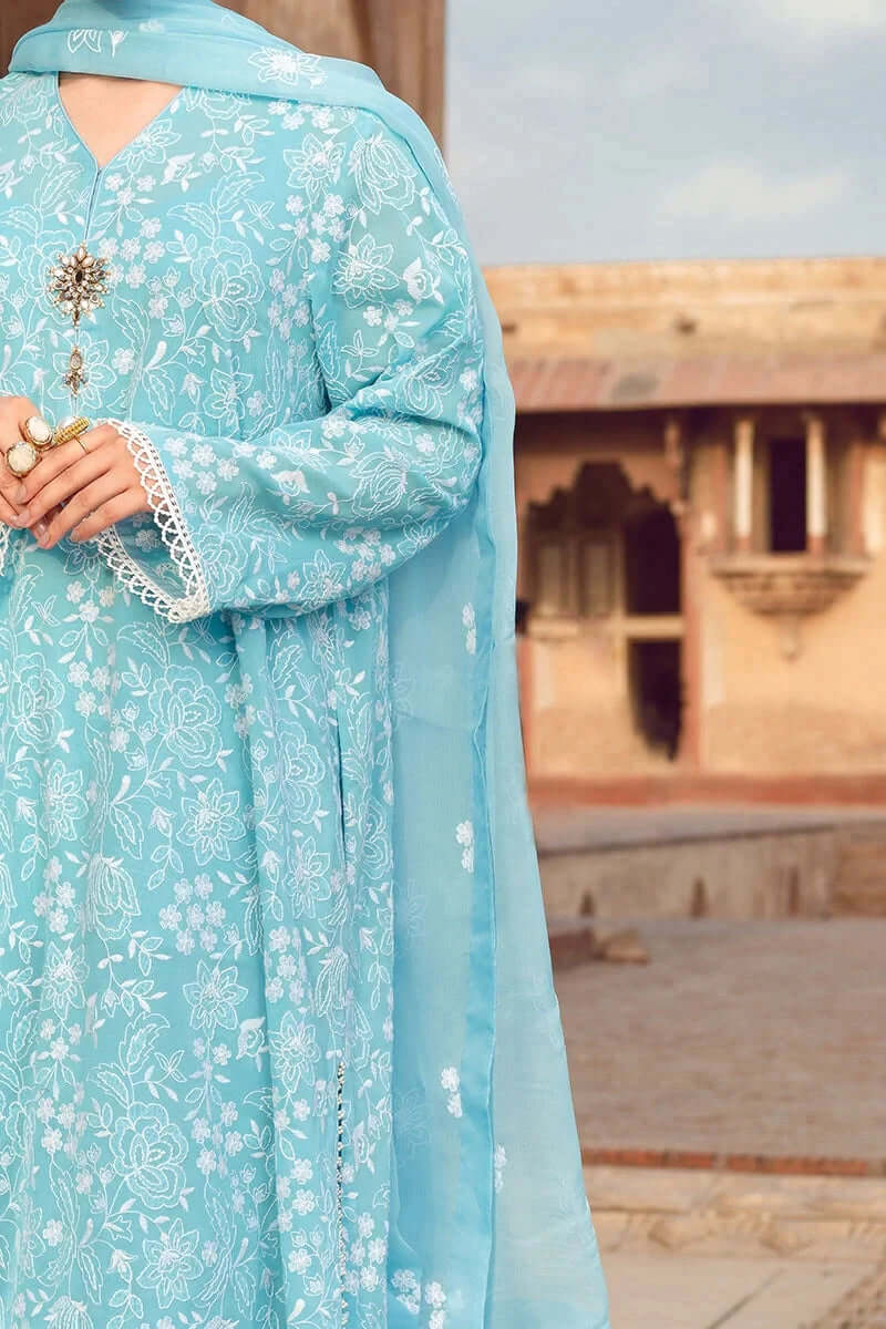 3 Piece Unstitched Heavy Embroidered Lawn Suit By Naqoosh