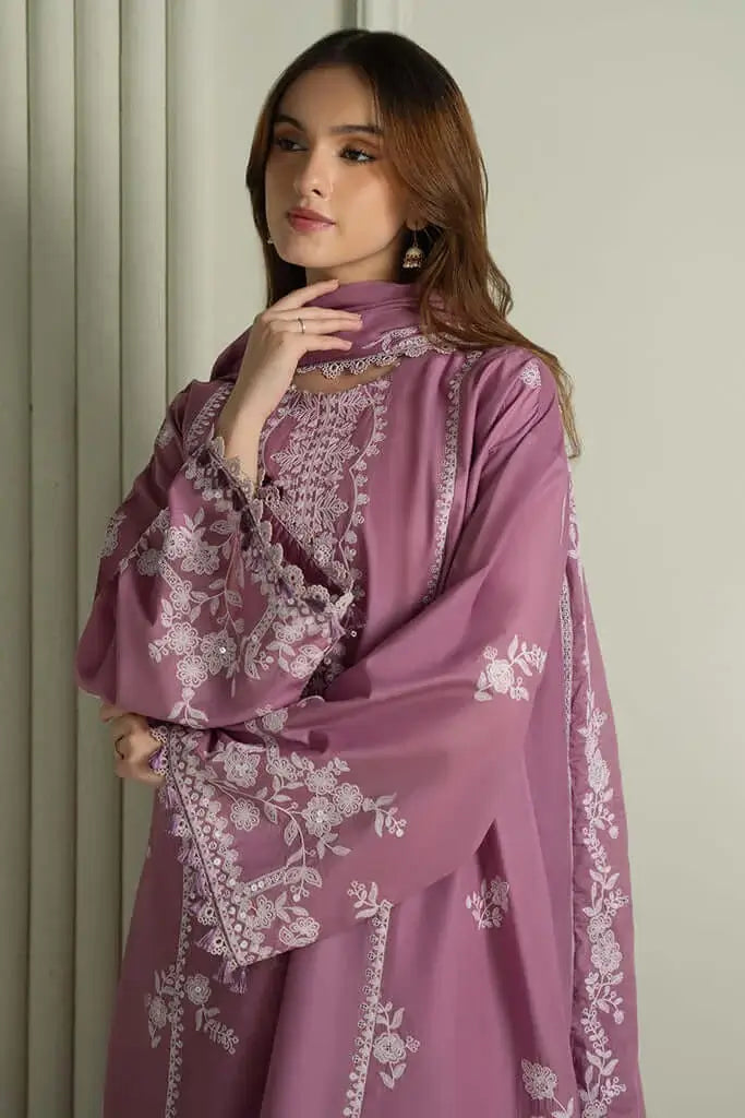 3 Piece Unstitched Heavy Embroidered Lawn Suit By Naqoosh