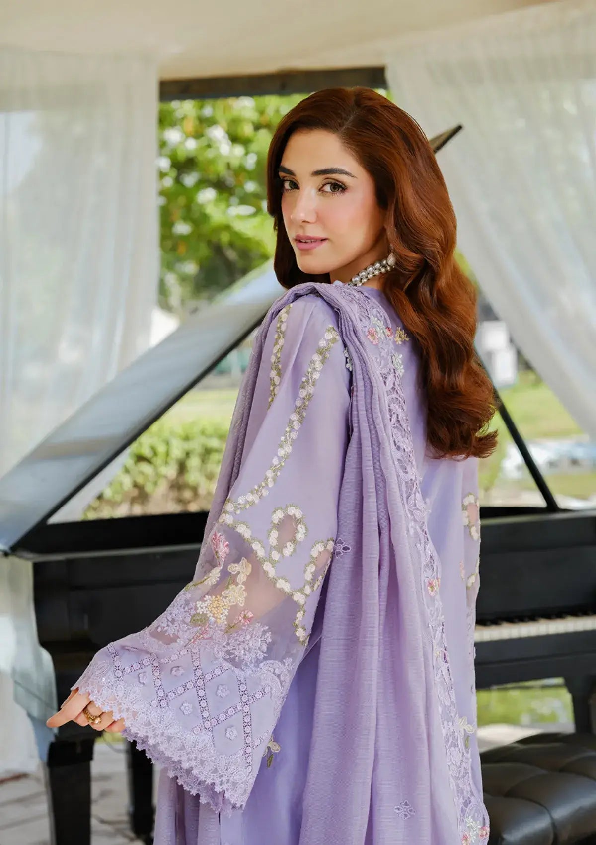 3 Piece Unstitched Heavy Embroidered Chickan Kari Lawn Suit By Naqoosh