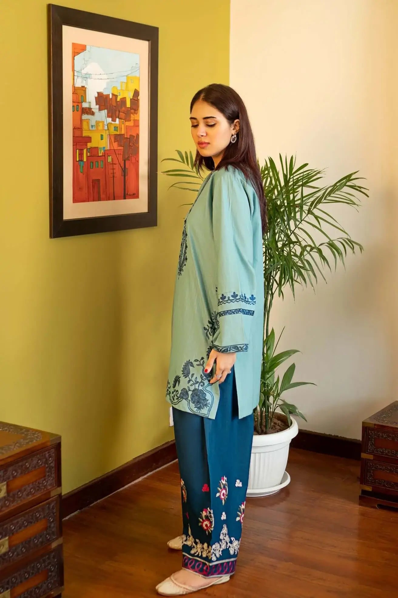 2 Piece Unstitched Heavy Embroidered Lawn Suit by Naqoosh