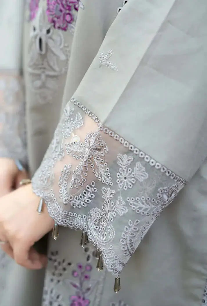 3 Piece Unstitched Heavy Embroidered Lawn Suit By Naqoosh