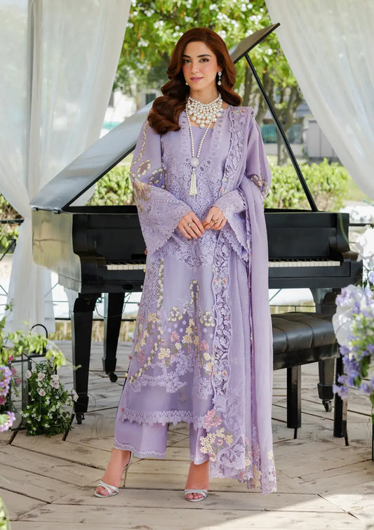 3 Piece Unstitched Heavy Embroidered Chickan Kari Lawn Suit By Naqoosh