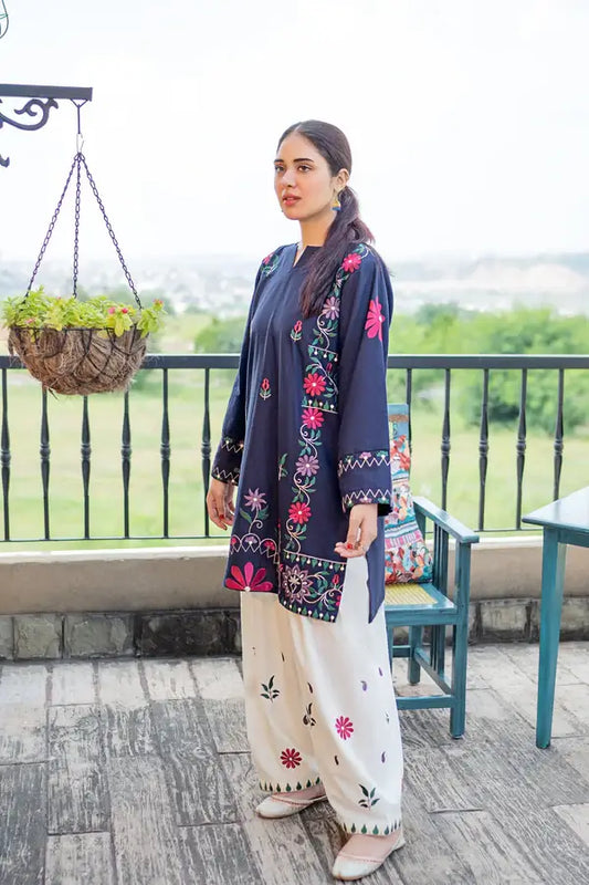 2 Piece Unstitched Heavy Embroidered Lawn Suit by Naqoosh