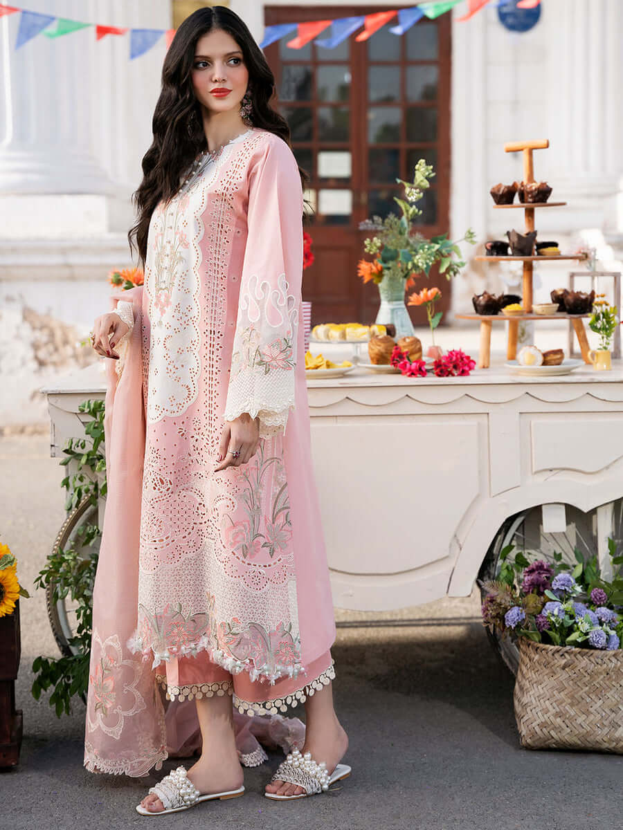 3 Piece Unstitched Heavy Embroidered Chickan Kari Lawn Suit By Naqoosh