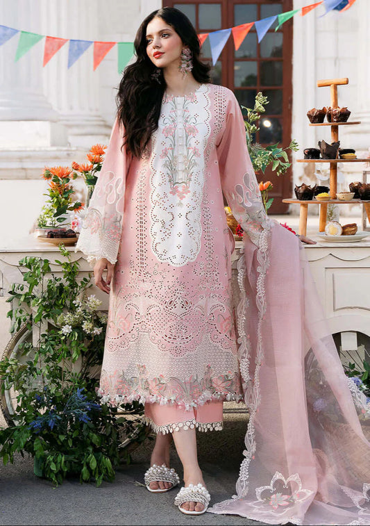 3 Piece Unstitched Heavy Embroidered Chickan Kari Lawn Suit By Naqoosh