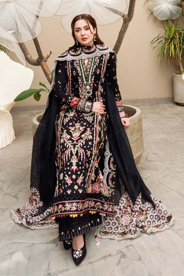 3 Piece Unstitched Heavy Embroidered Lawn Suit By Naqoosh