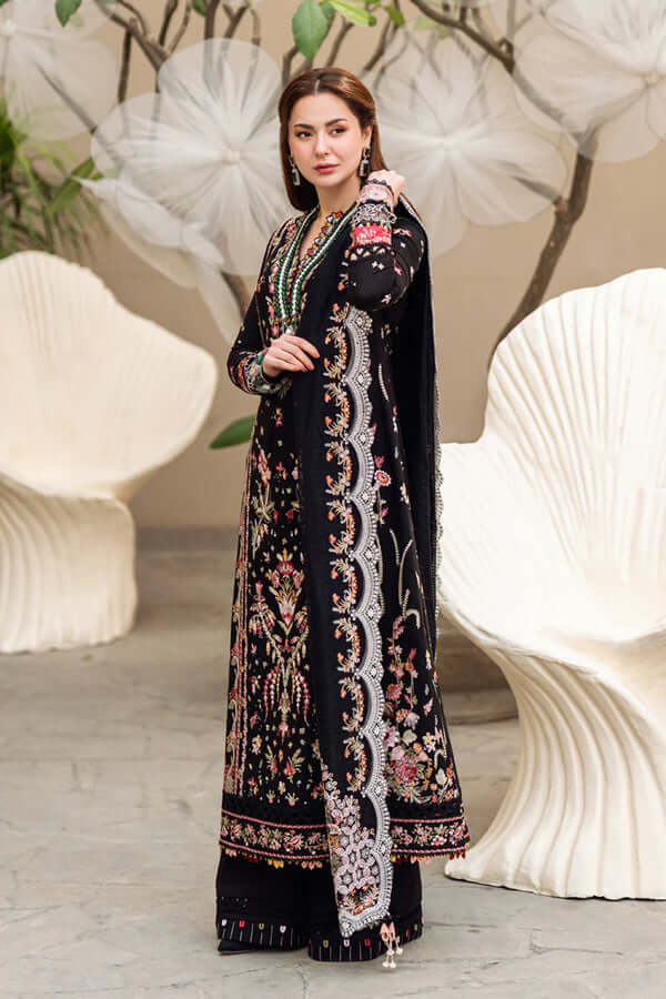 3 Piece Unstitched Heavy Embroidered Lawn Suit By Naqoosh