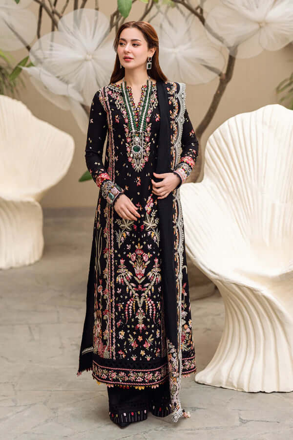 3 Piece Unstitched Heavy Embroidered Lawn Suit By Naqoosh