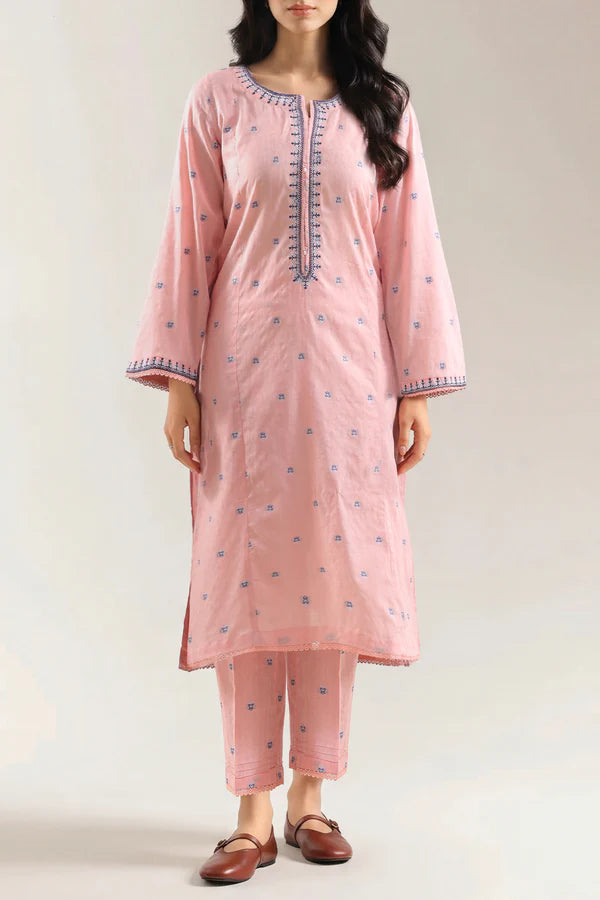 Embroidered Cotton Jacquard 2 Piece